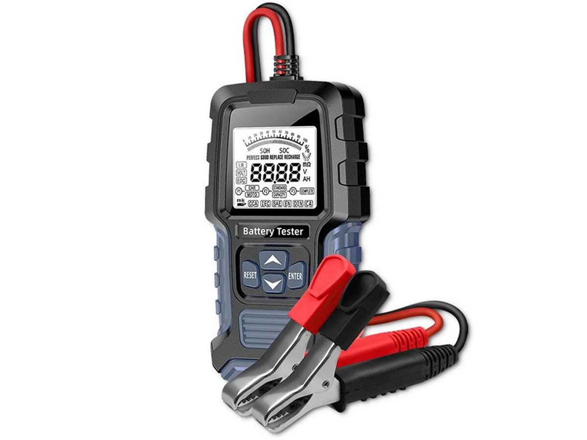 Cyfrowy tester akumulatora Qoltec LCD 12V/24V/3Ah-250Ah