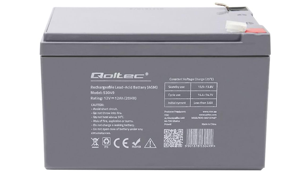 Qoltec Akumulator AGM 12V 12Ah