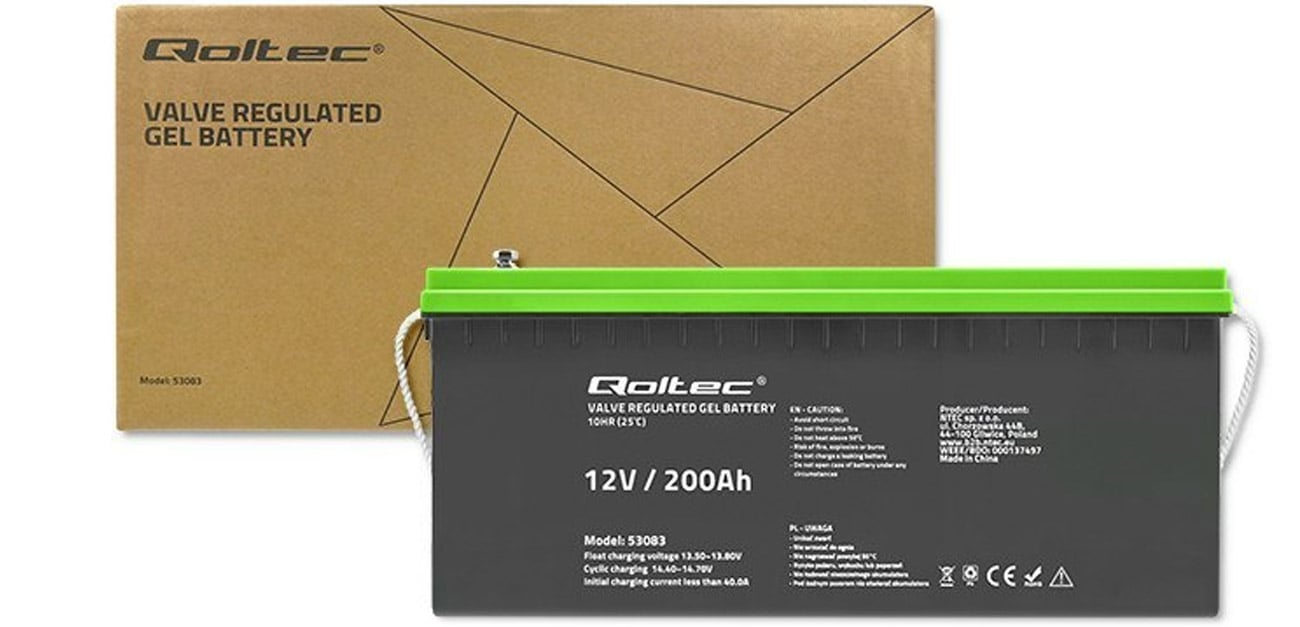 Akumulator żelowy Qoltec 12V 200Ah GEL