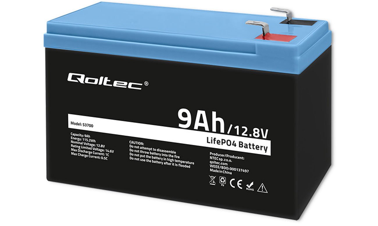 Qoltec 53700 akumulator LiFePO4 12.8V/9A/115,2Wh