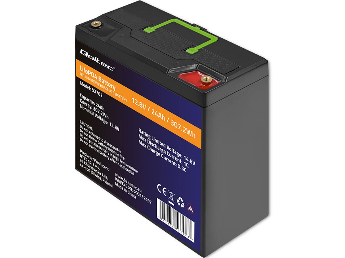 Qoltec 53702 akumulator LiFePO4 12.8V/24Ah/307.2Wh