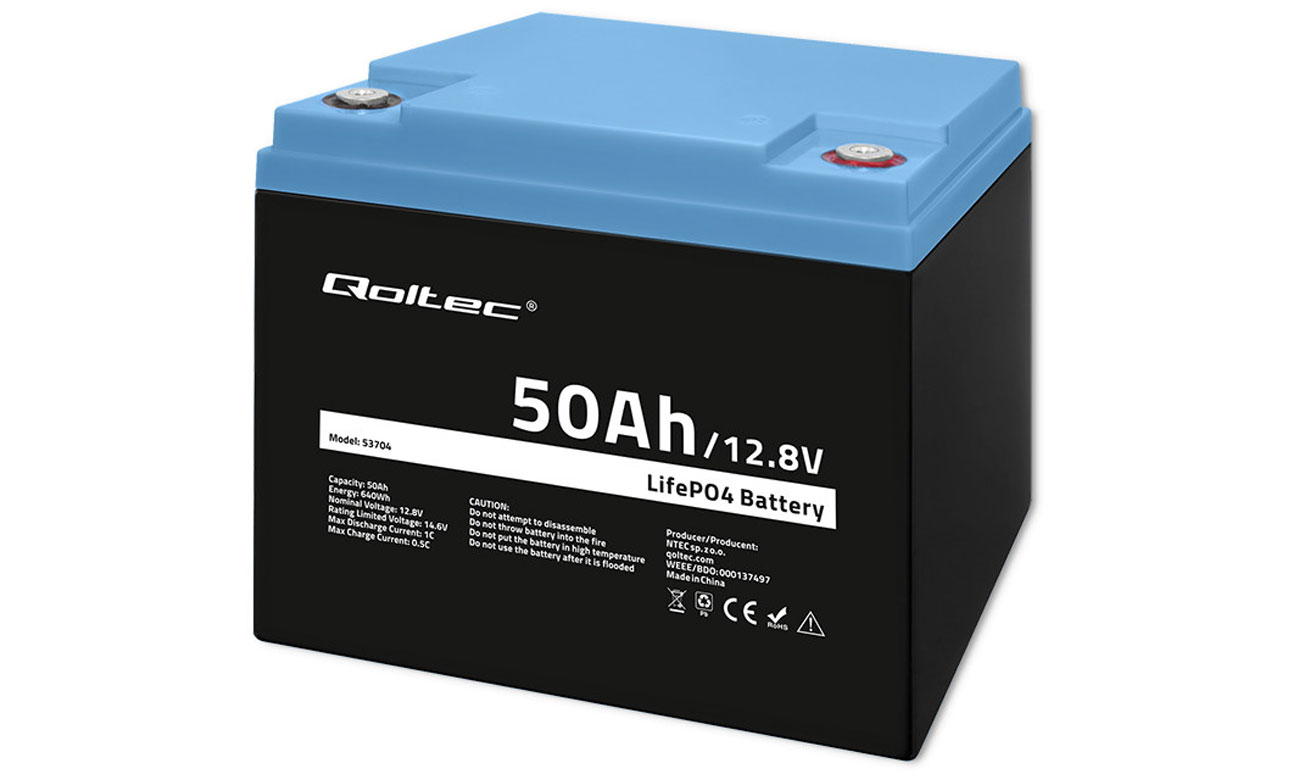 Qoltec 53704 akumulator LiFePO4 12.8V/50Ah/640W