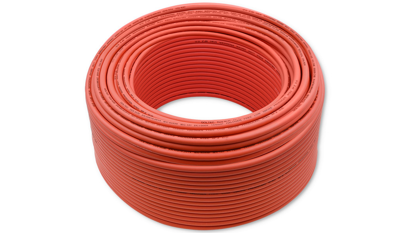 Kabel solarny fotowoltaiczny Qoltec 4mm² 100m, czerwony