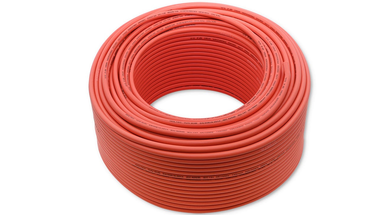 Kabel solarny fotowoltaiczny Qoltec 6mm² 100m, czerwony