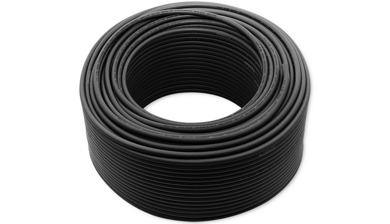 Kabel solarny fotowoltaiczny Qoltec 6mm² 100m, czarny