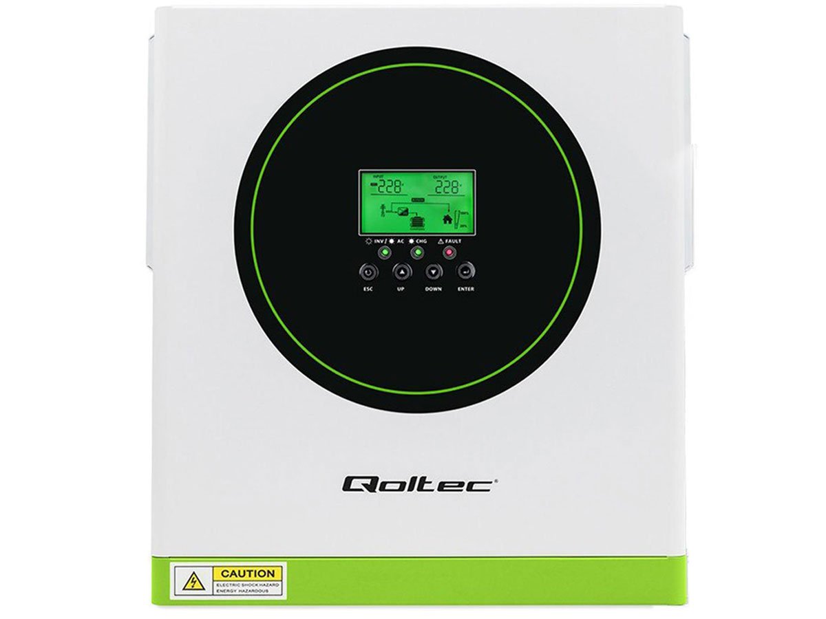 Qoltec Hybrydowy inwerter solarny Off-Grid 1500W 100A/12V MPPT