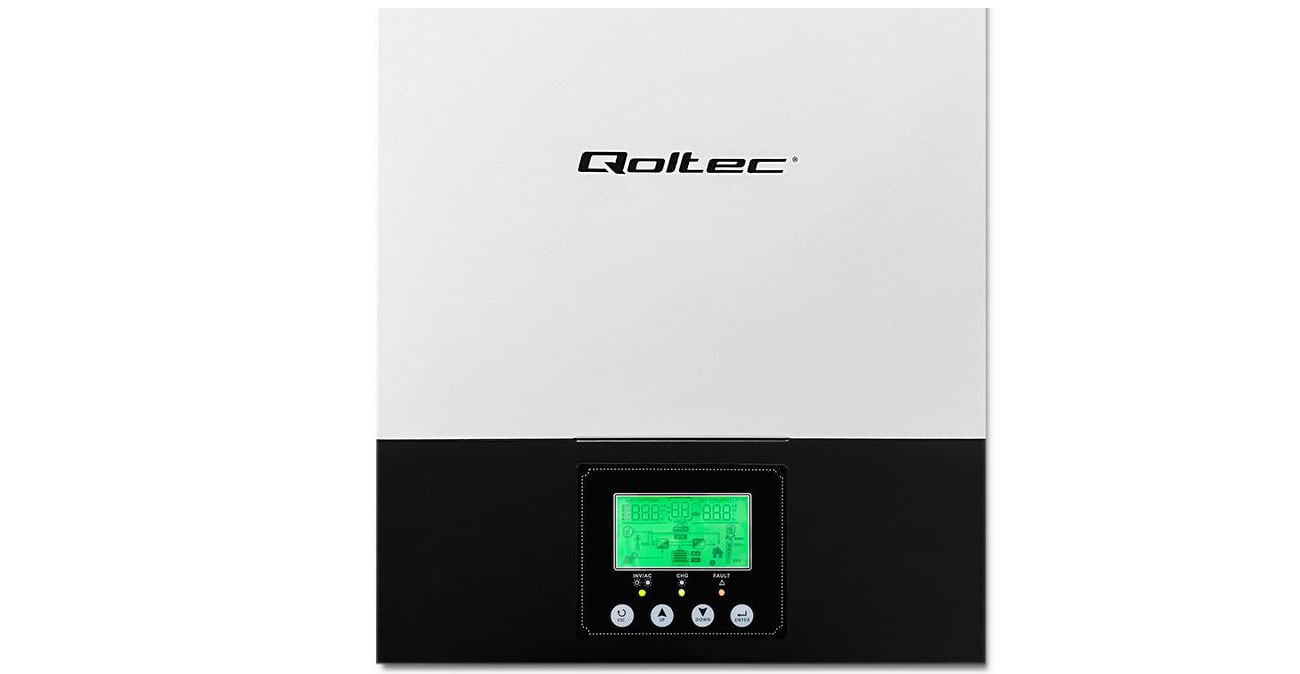 Inwerter solarny Qoltec hybrydowy Off-Grid wyświetlacz LCD