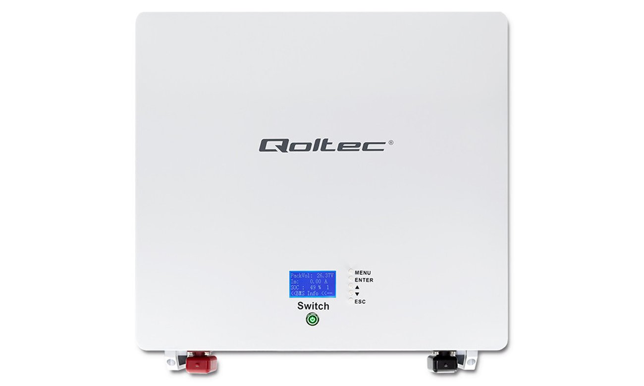 Qoltec LiFePO4 (5kWh, 24V, BMS, LCD)