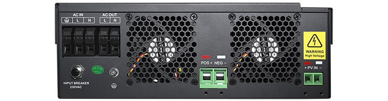 Qoltec Off-Grid 5.5kW / 100A / Sinus widok z tyłu