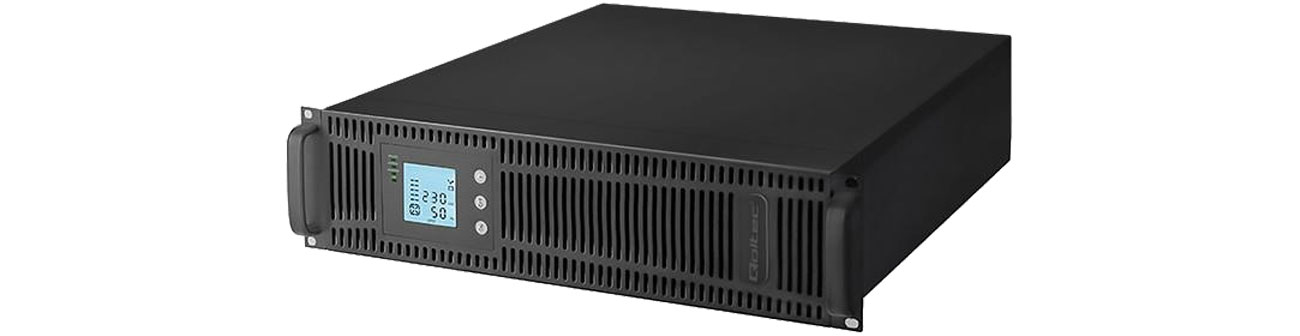 UPS Qoltec 53942 Rack 3000 VA / 2400W Widok z przodu