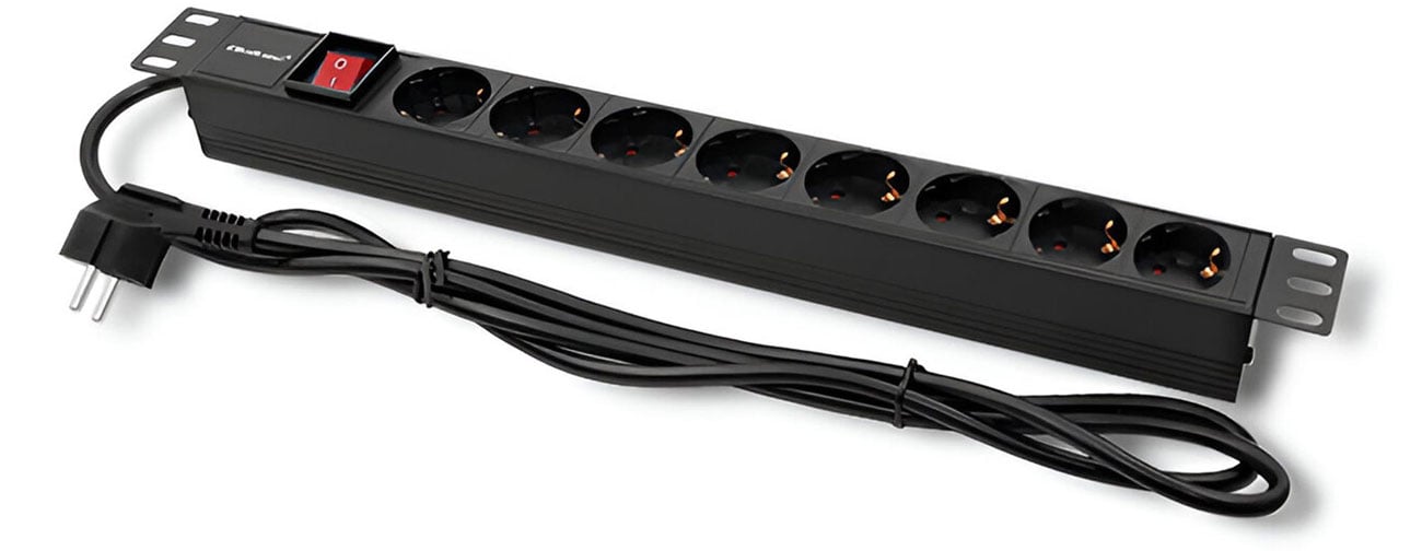 Listwa zasilająca Qoltec PDU do RACK 19' 1U 16A 6xSCHUKO 2m