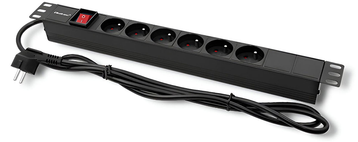 Listwa zasilająca Qoltec PDU do RACK 19' 1U 16A 6xxFRENCH 2m