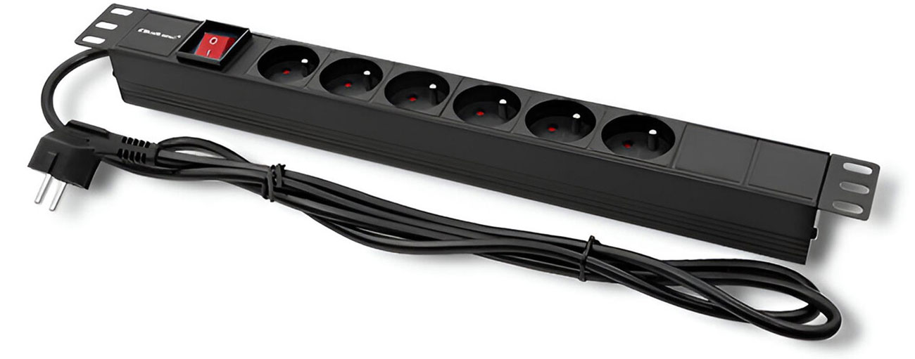 Listwa zasilająca Qoltec PDU do RACK 19' 1U 16A 6xFRENCH 2m