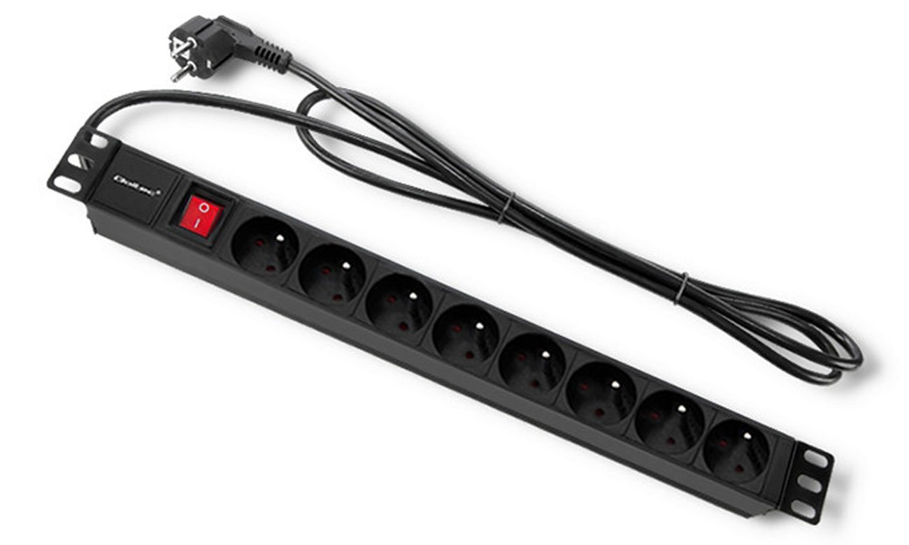 Listwa zasilająca Qoltec PDU do RACK 19' 1U 16A 8xFRENCH 2m