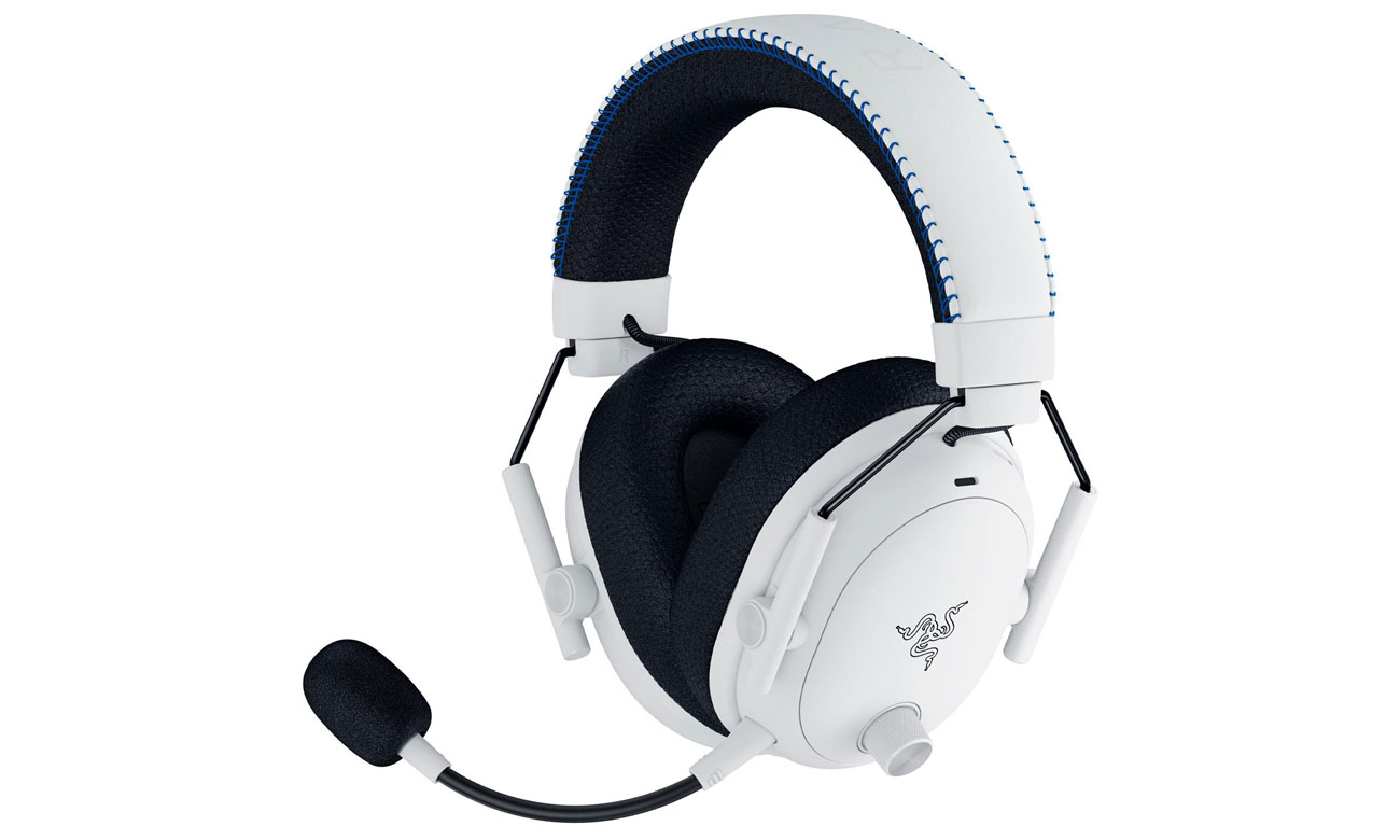 Zestaw słuchawkowy Razer BlackShark V3 Pro for PlayStation White - Widok od przodu pod kątem