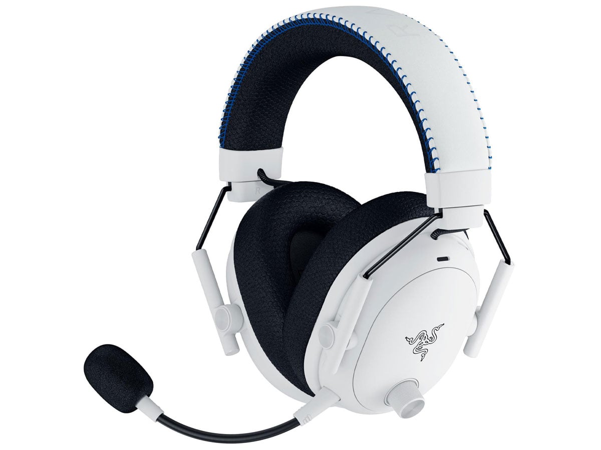 Zestaw słuchawkowy Razer BlackShark V3 Pro for PlayStation White - Widok od przodu pod kątem