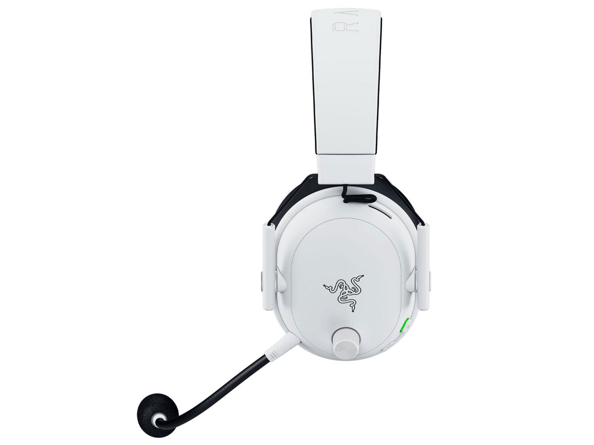 Razer BlackShark V3 White - Widok od przodu pod kątem