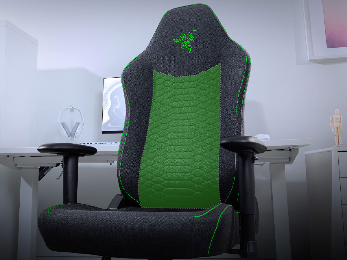 Fotel gamingowy Iskur V2 X Black / Green - Ergonomiczne podparcie lędźwi