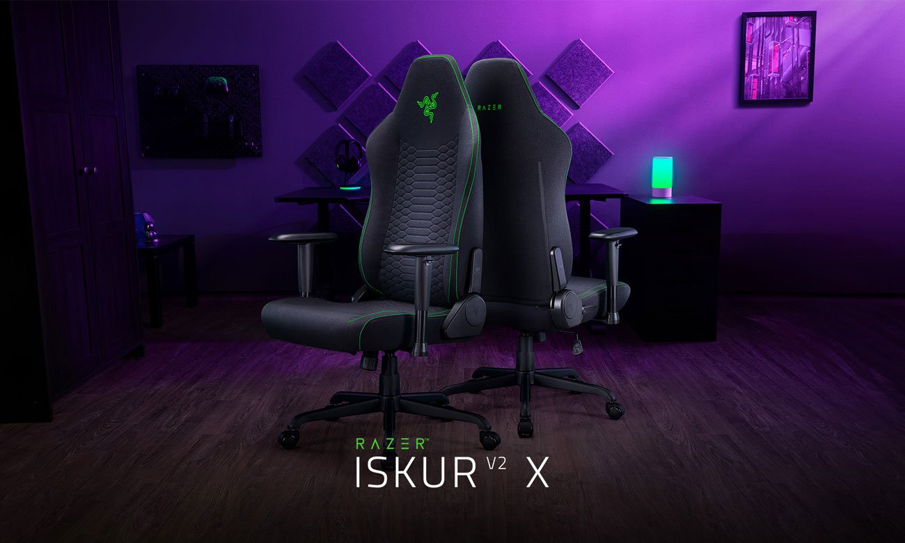 Fotel gamingowy Iskur V2 X Black / Green - Grafika lifestyle