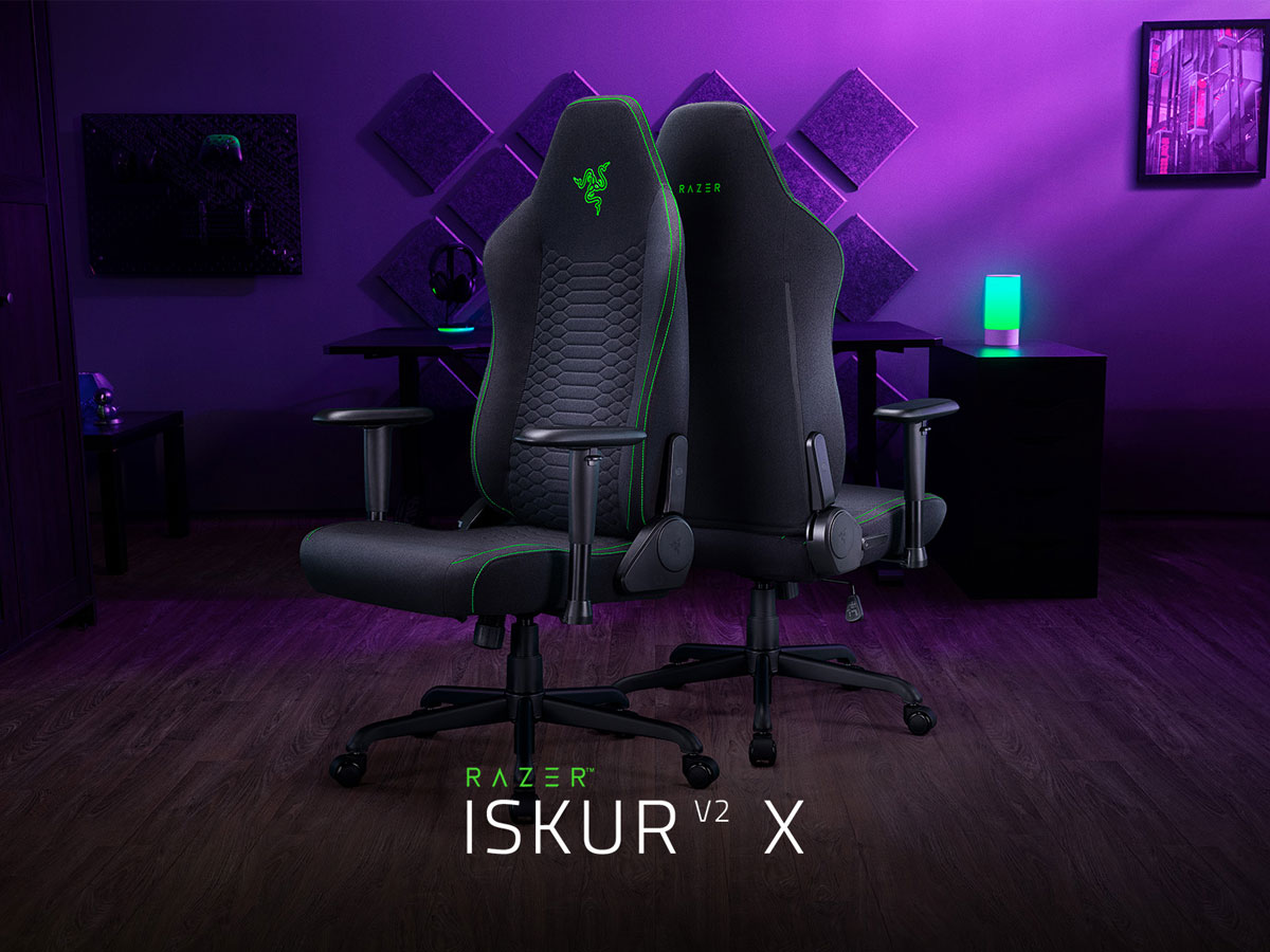 Fotel gamingowy Iskur V2 X Black / Green - Grafika lifestyle