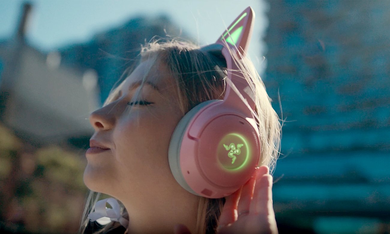 Bezprzewodowy zestaw słuchawkowy Razer Kraken Kitty V2 BT Quartz - 40-milimetrowe przetworniki Razer TriForce