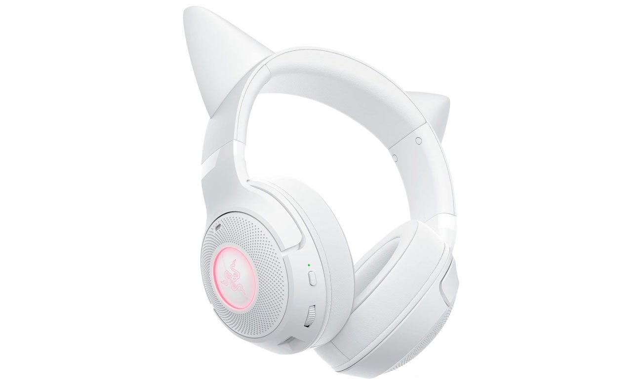 Zestaw słuchawkowy Razer Kraken Kitty V2 BT White - Widok od przodu pod kątem