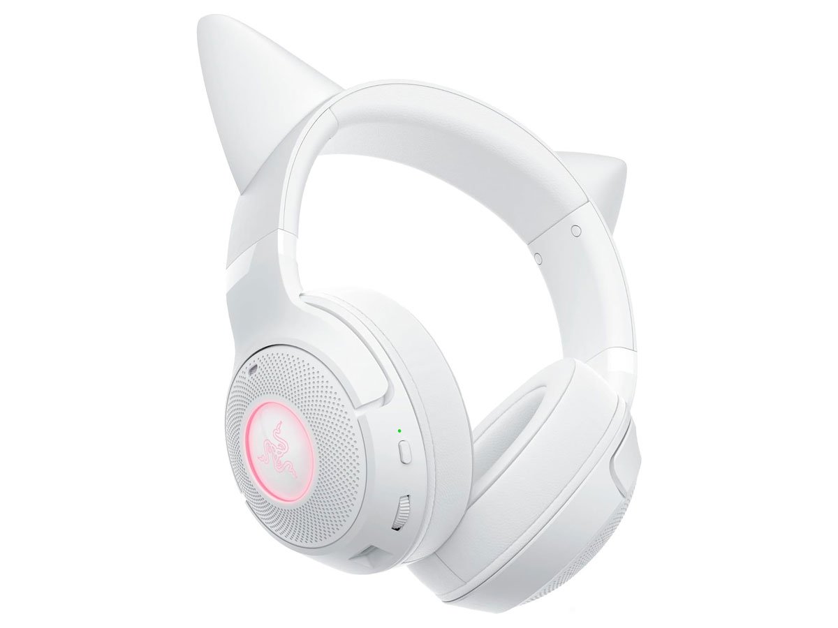 Zestaw słuchawkowy Razer Kraken Kitty V2 BT White - Widok od przodu pod kątem