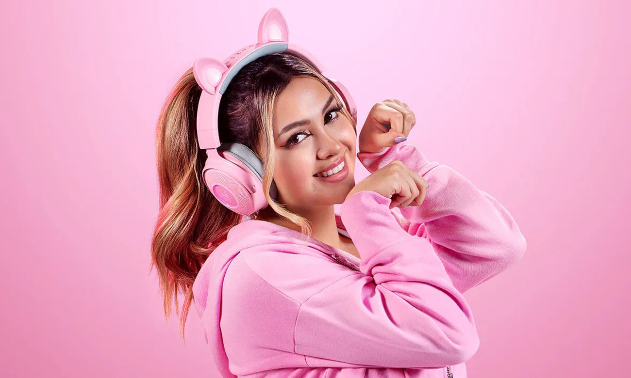 Razer Kraken Kitty V2 Pro - Vorderansicht unter einem Winkel