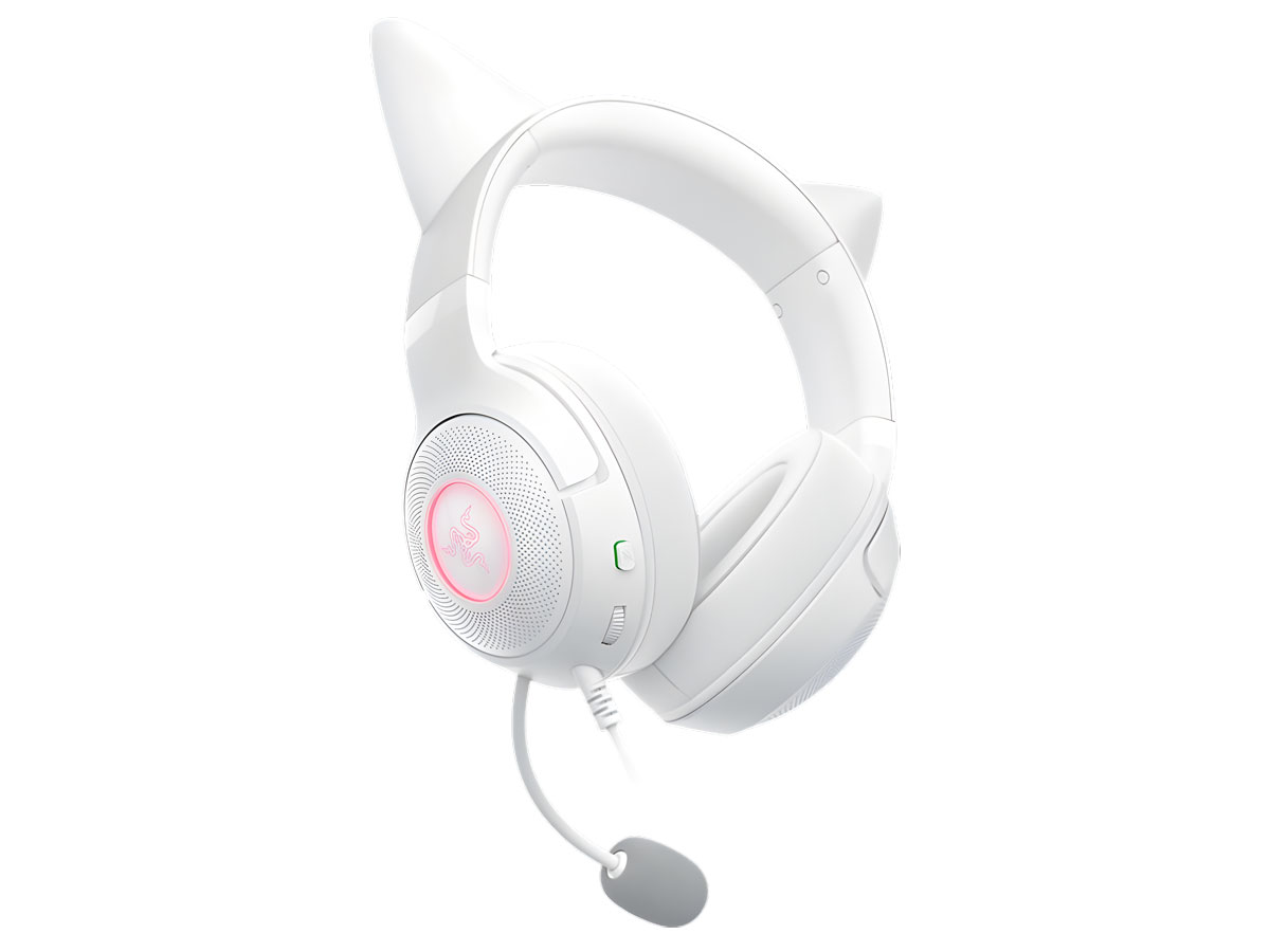 Zestaw słuchawkowy Razer Kraken Kitty V2 White - Widok od przodu pod kątem