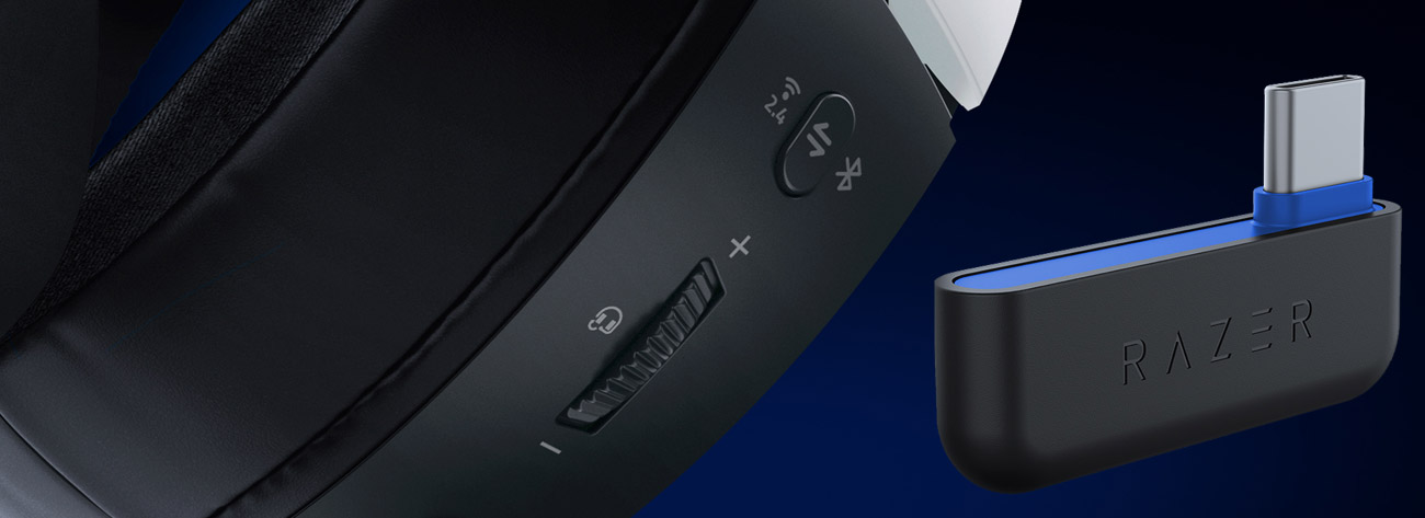 Zestaw słuchawkowy Razer Kaira Pro HyperSpeed PlayStation - Stabilna łączność bezprzewodowa HyperSpeed