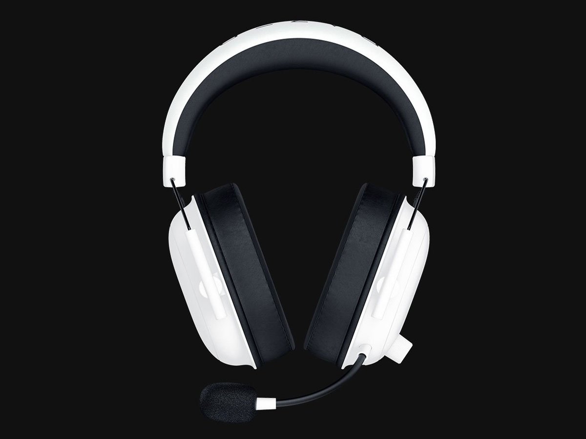 Zestaw słuchawkowy Razer BlackShark V2 HyperSpeed Biały - Widok od przodu, grafika z tłem