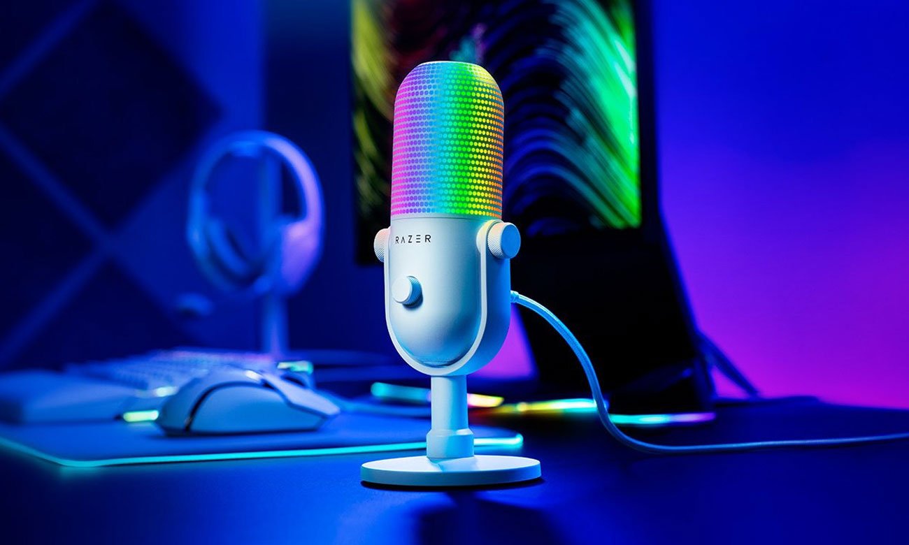 Mikrofon Razer Seiren V3 Chroma Biały - Grafika lifestyle