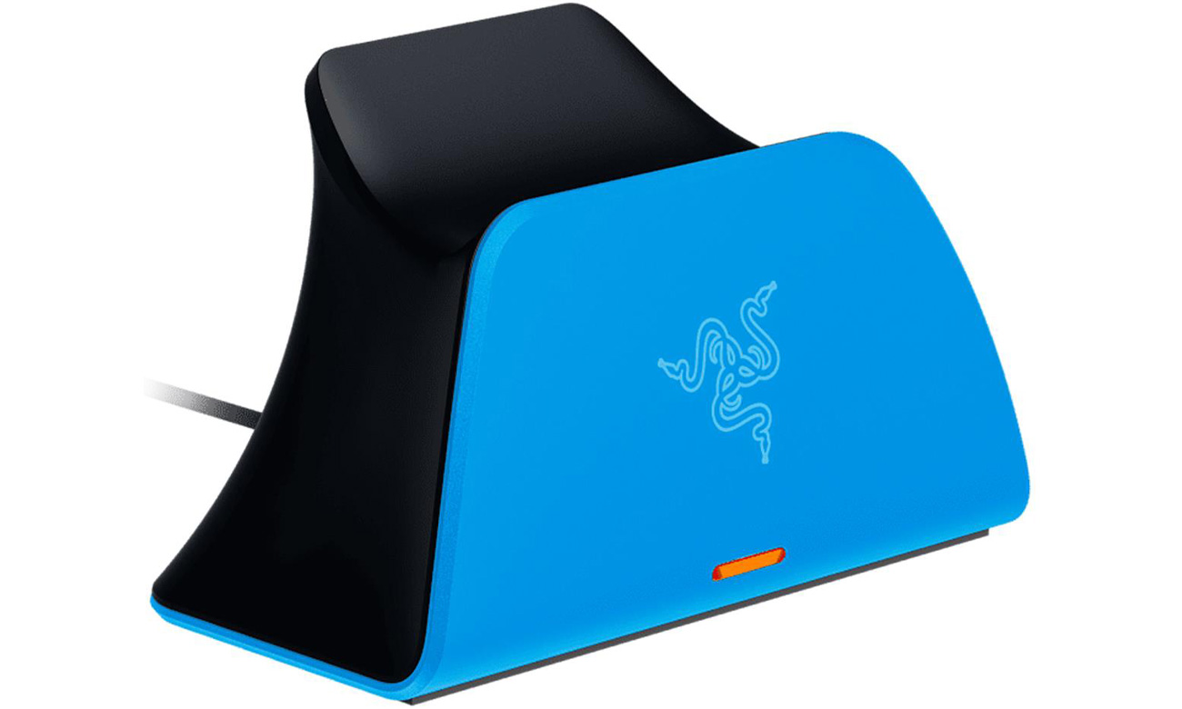 Stacja ładująca Razer Universal Quick Charging Stand PS5 Blue - Widok od przodu pod kątem