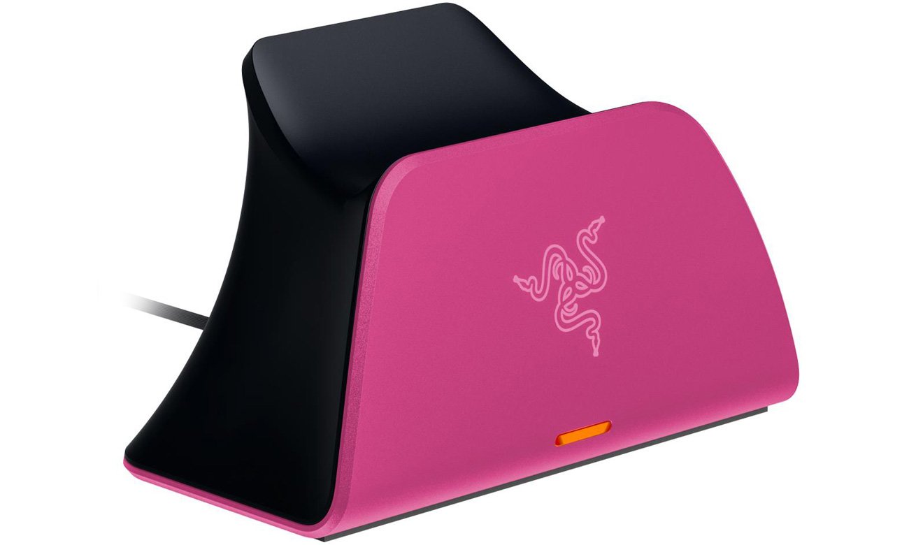 Stacja ładująca Razer Universal Quick Charging Stand PS5 Pink - Widok od przodu pod kątem