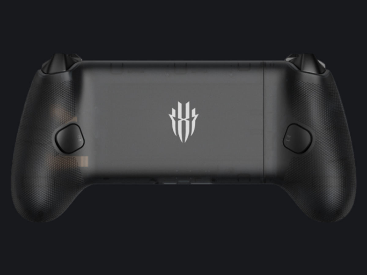 Kontroler Redmagic Shadow Blade Handle 2 - Widok z tyłu, grafika z tłem