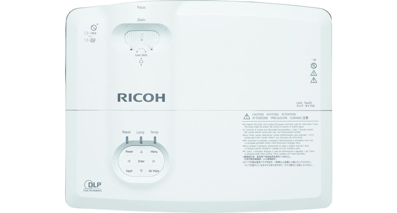Ricoh PJ X5770 - Widok z góry