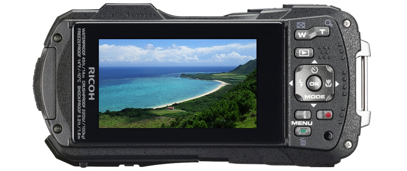 Ricoh WG-60 Wyświetlacz LCD, przyciski