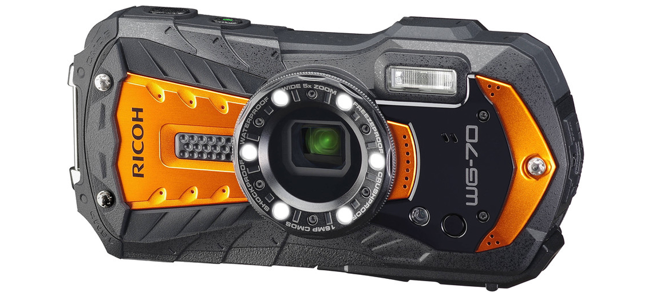 Wytrzymały aparat Ricoh WG-70 pomarańczowy