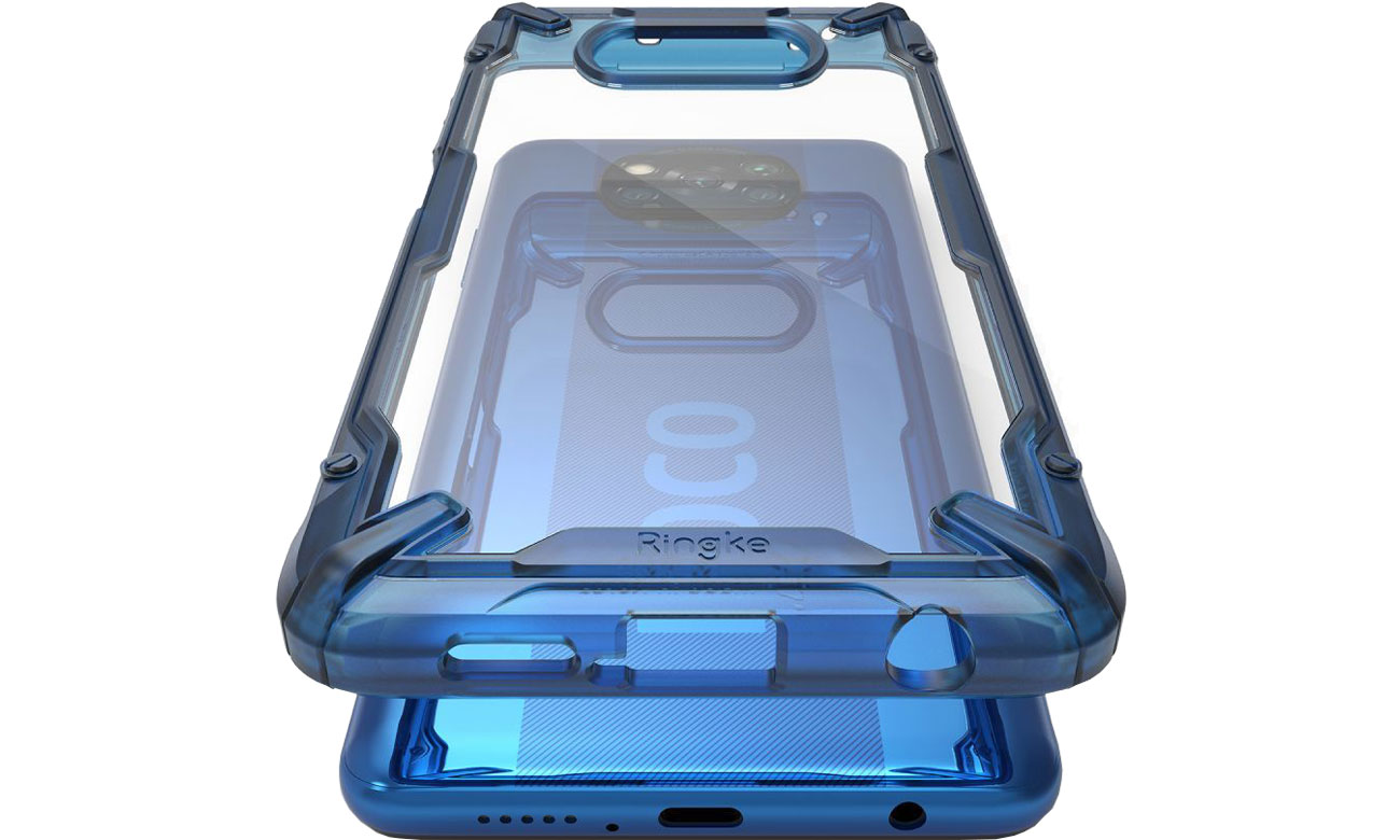 Etui Ringke Fusion X do Xiaomi POCO X3 niebieski 8809758106840