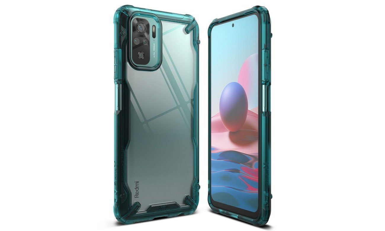 Etui Ringke Fusion X do Xiaomi Redmi Note 10/10S turkusowa zieleń