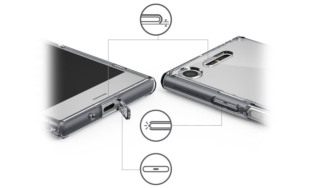 Ringke Fusion Sony XPERIA XZ1 zaślepki