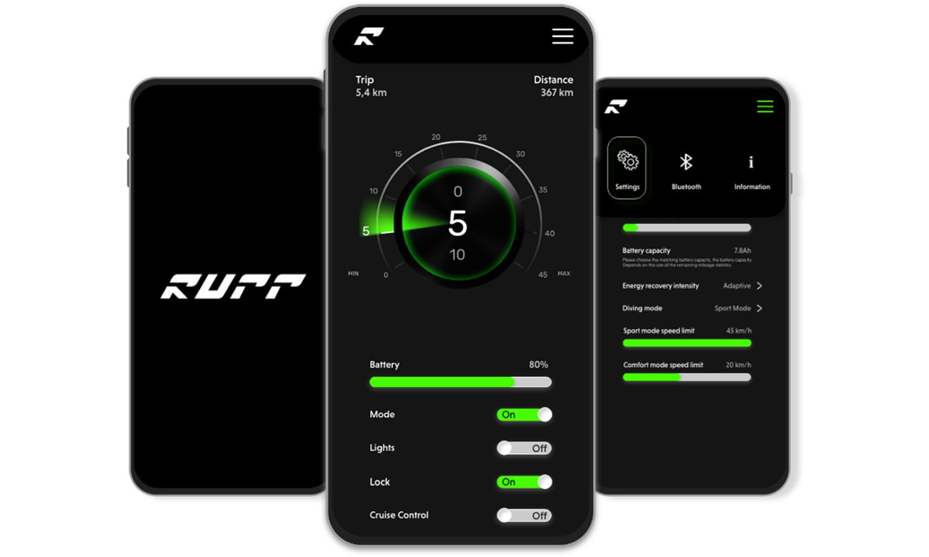 Hulajnoga elektryczna Ruptor R1 - Łatwa obsługa dzięki aplikacji mobilnej