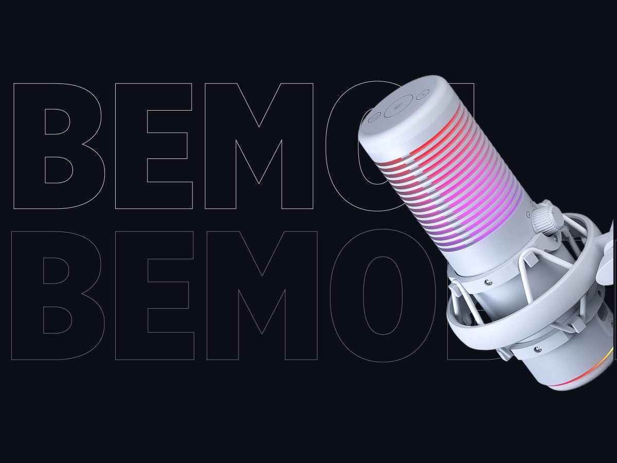 Mikrofon gamingowy Rampage Bemol RGB Biały - Grafika lifestyle