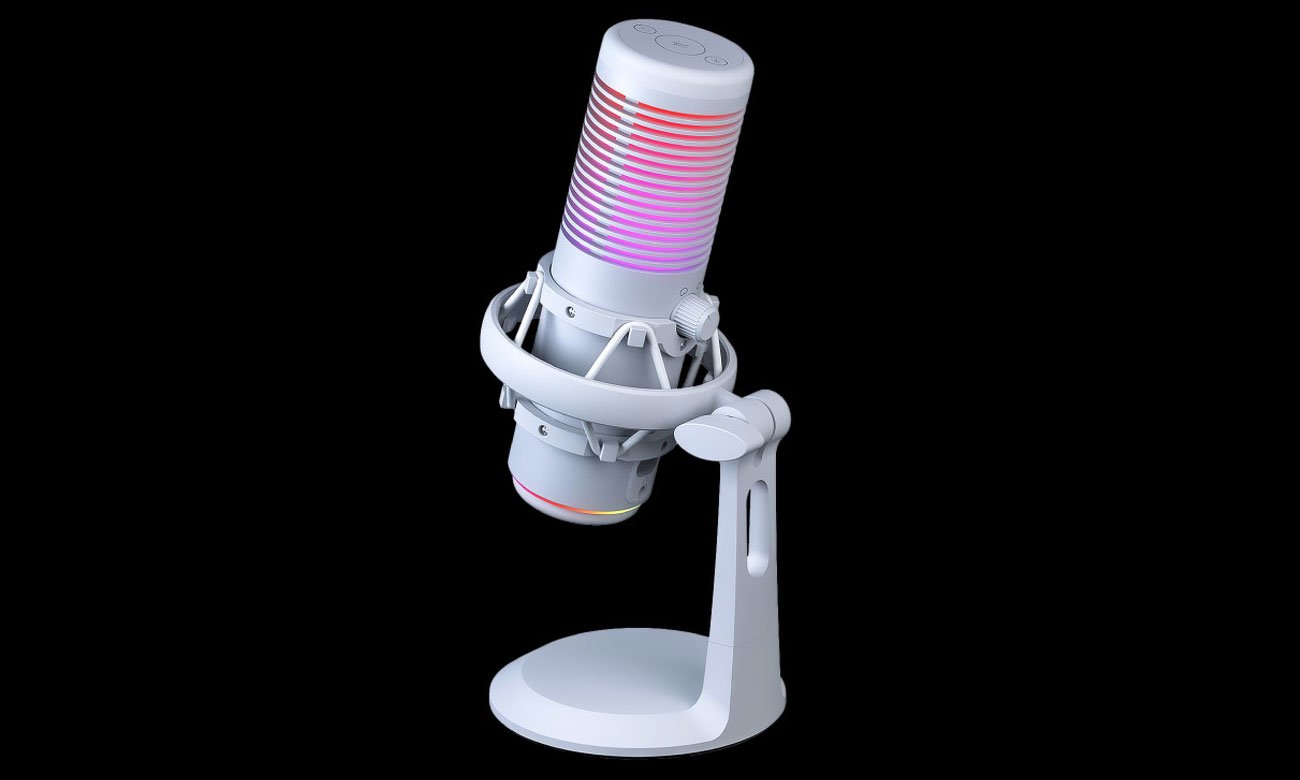 Mikrofon gamingowy Rampage Bemol RGB Biały - Grafika lifestyle