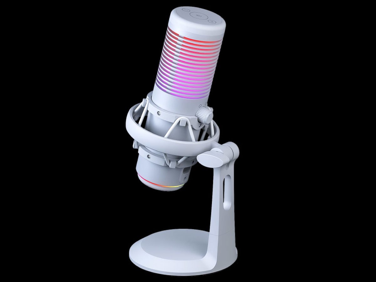 Mikrofon gamingowy Rampage Bemol RGB Biały - Grafika lifestyle
