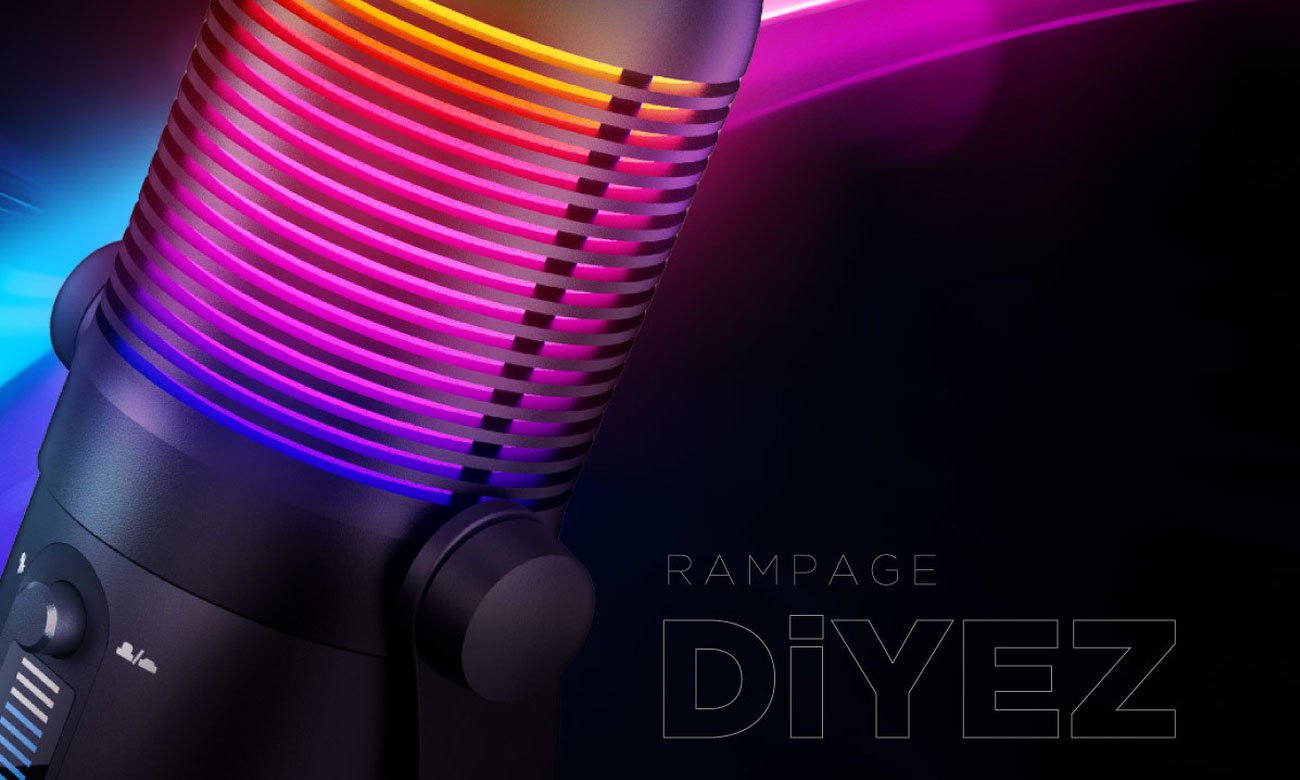 Mikrofon gamingowy Rampage Diyez RGB Czarny - Grafika