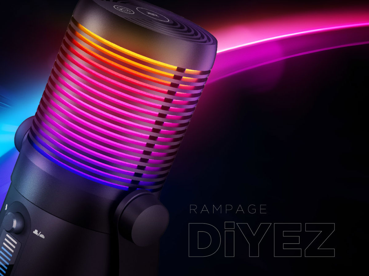 Mikrofon gamingowy Rampage Diyez RGB Czarny - Grafika