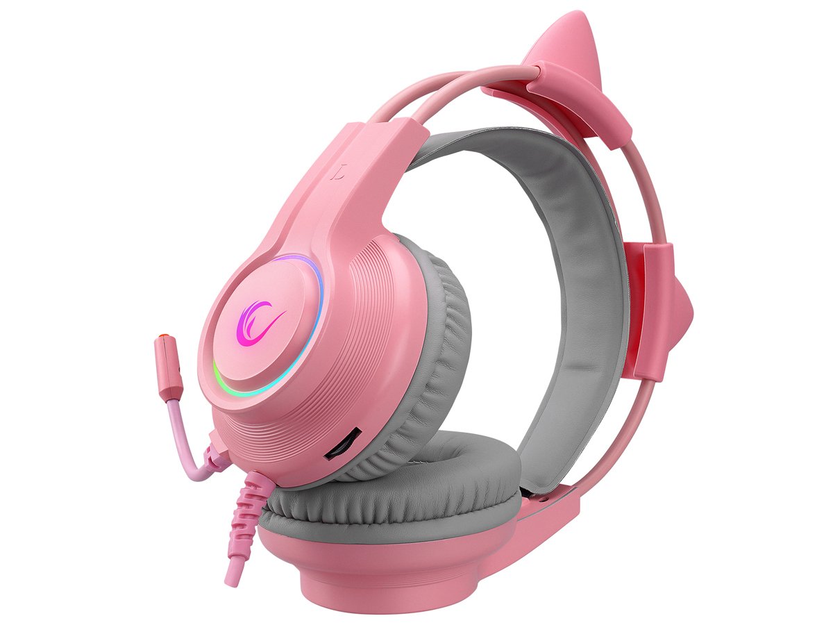 Zestaw słuchawkowy Rampage X-Catty Pink 7.1 RGB - Widok ogólny