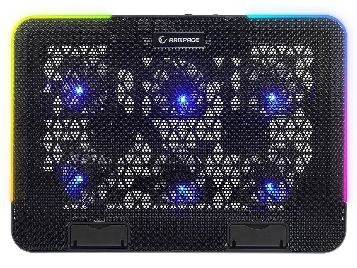 Podstawka chłodząca pod laptopa 15,6'' Rampage Sixpower R9 - Widok od przodu