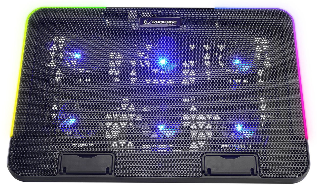 Podstawka chłodząca pod laptopa 15,6'' Rampage Sixpower R9 - Widok od przodu pod kątem